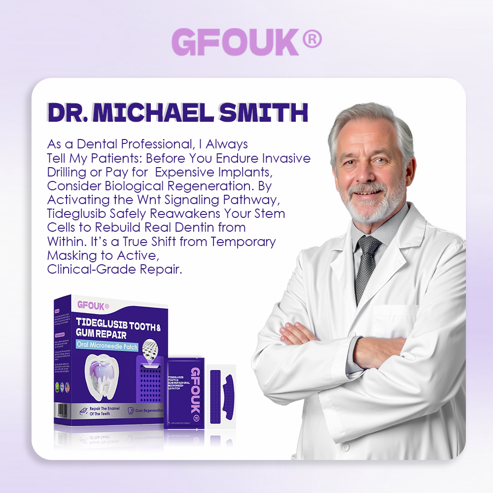 GFOUK® Tideglusib Tooth & Gum Repair Oral Microneedle Patch  | 𝐀𝐝𝐯𝐚𝐧𝐜𝐞𝐝 𝐒𝐭𝐞𝐦-𝐂𝐞𝐥𝐥 𝐀𝐜𝐭𝐢𝐯𝐚𝐭𝐢𝐨𝐧 𝐓𝐞𝐞𝐭𝐡 𝐒𝐭𝐫𝐢𝐩𝐬(🦷𝐑𝐞𝐛𝐮𝐢𝐥𝐝 𝐄𝐧𝐚𝐦𝐞𝐥 & 𝐃𝐞𝐧𝐭𝐢𝐧 • 𝐒𝐭𝐫𝐞𝐧𝐠𝐭𝐡𝐞𝐧 𝐆𝐮𝐦𝐬 • 𝐄𝐫𝐚𝐝𝐢𝐜𝐚𝐭𝐞 𝐓𝐚𝐫𝐭𝐚𝐫 & 𝐎𝐝𝐨𝐫 • 𝐒𝐭𝐨𝐩 𝐓𝐨𝐨𝐭𝐡 𝐒𝐞𝐧𝐬𝐢𝐭𝐢𝐯𝐢𝐭𝐲)