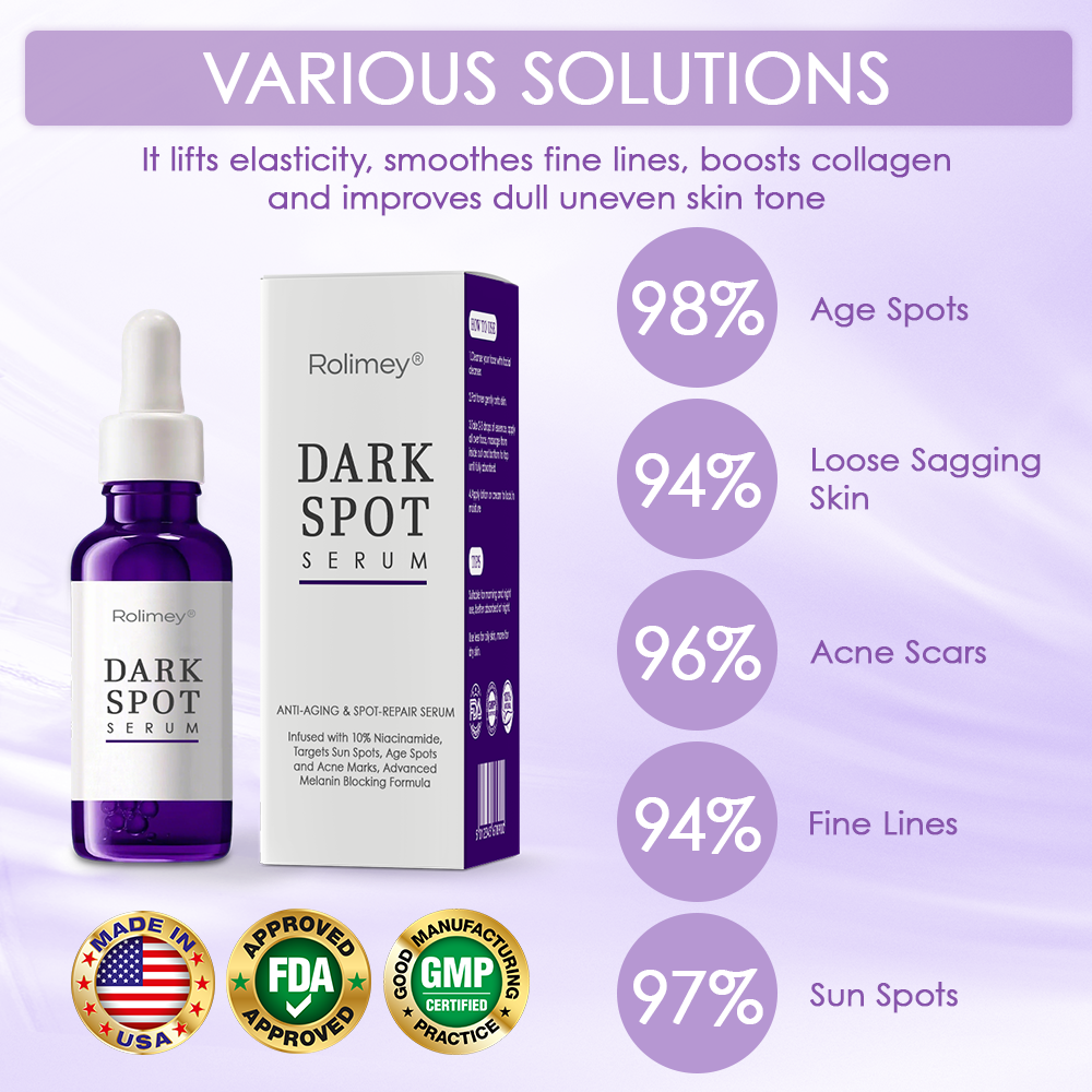 Made and Shipped from USA ✨Rolimey® Anti-aging & Spot-repair Serum, Infused with 10% Niacinamide, Targets Sun Spots, Age Spots and Acne Marks, Advanced Melanin Blocking Formula
