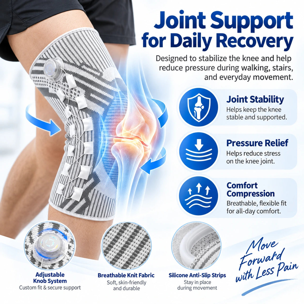 Rehab Knee Brace – Adjustable Joint Support for Pain Relief & Daily Recovery -up