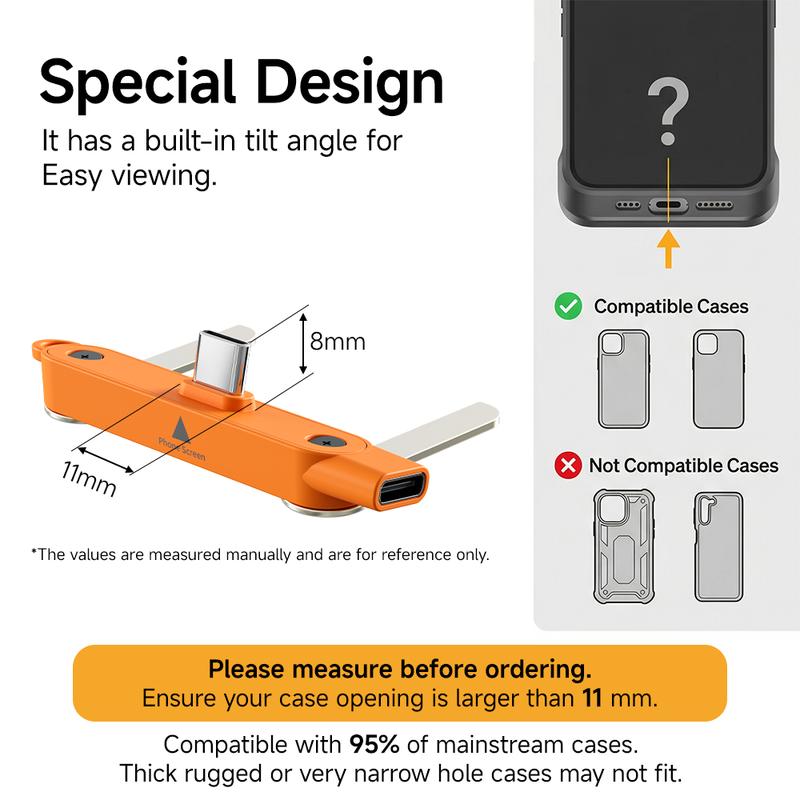 240W SuperCharge 360° Rotating Invisible Stand Detachable 2-in-1 Charging Cable, Zinc Alloy Silicone Type-C Cable, Compatible with Apple and Samsung, Essential for Gaming, Office and Car Use