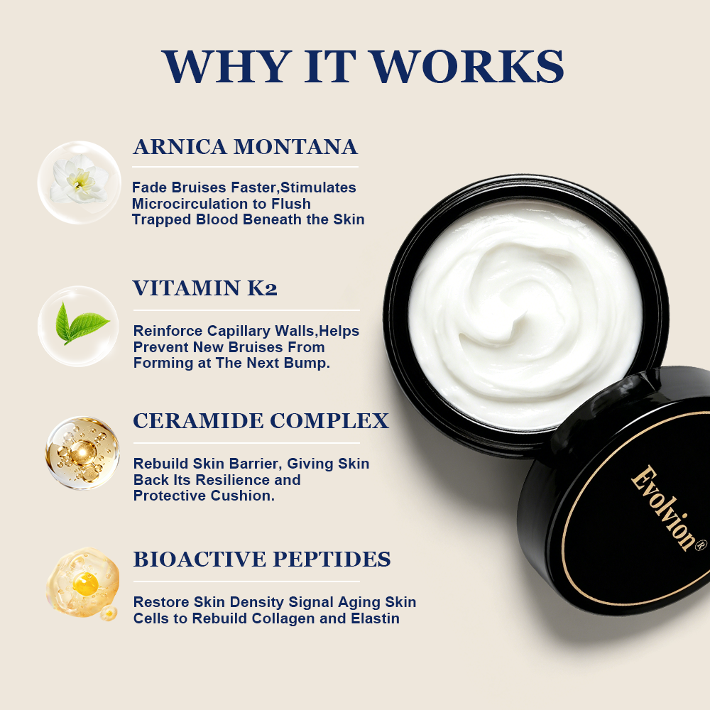 ✨ Bruise-Prone Skin? Discover Evolvion® Bruise Repair & Skin-Strengthening Cream🍀