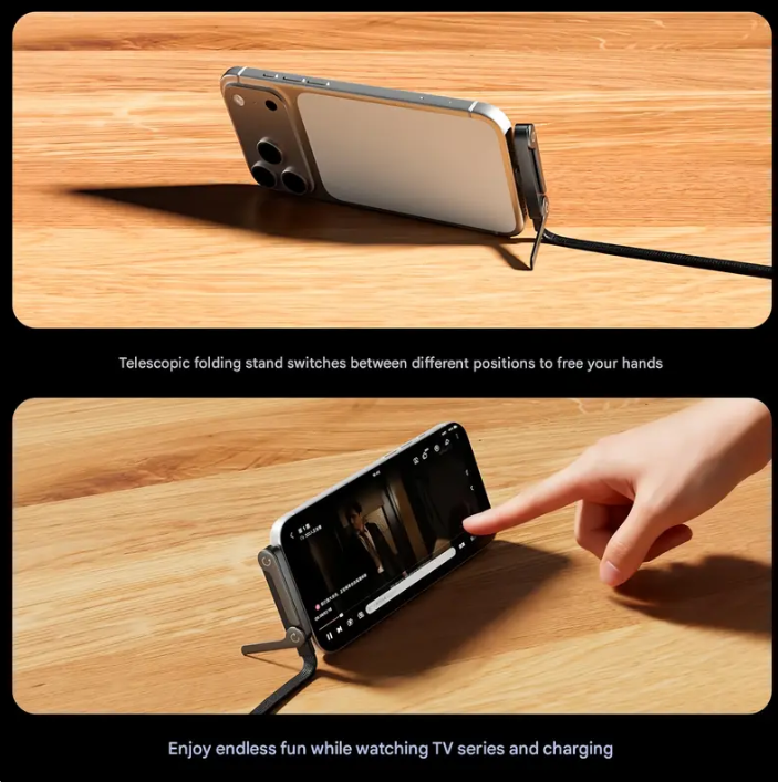 240W Super Fast Charging 2-in-1 Charging Cable & Phone Stand