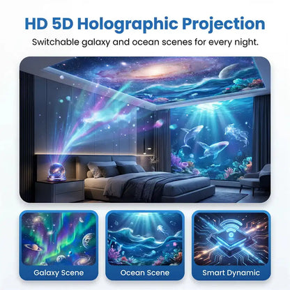 🔮Night Light Projector - Smart Holographic Star Projector 🌼-up