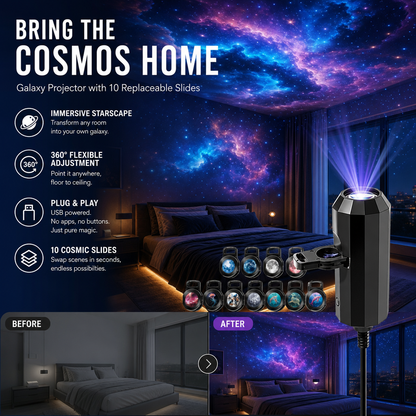 💡BVJ® Plug-and-Play HD Galaxy & Ocean Projector Night Light🥳50,000+ Happy Users  🌼
