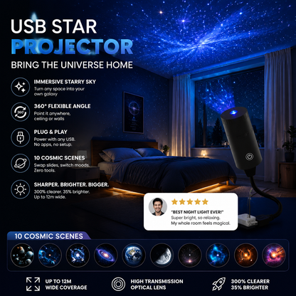 💡BVJ® Plug-and-Play HD Galaxy & Ocean Projector Night Light🥳50,000+ Happy Users  🌼